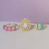 Rose Gold Opal Ombre Candy Band Ring-Blue Hand Home