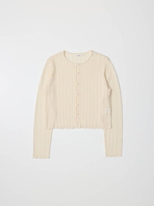 The Russo Cardigan | Button-Down Pointelle Cardigan-Blue Hand Home