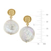 Gold Cab Freshwater Coin Pearl Earrings-Blue Hand Home