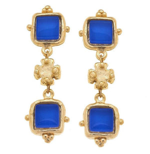 Charlotte Deux Tier Earrings-Blue Hand Home