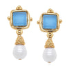 Charlotte Pearl Drop Earrings-Blue Hand Home