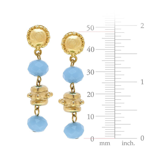 Milly Tier Earrings - Aqua-Blue Hand Home