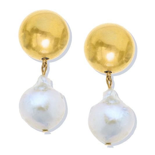 Margaret Baroque Pearl Drop Earrings-Blue Hand Home