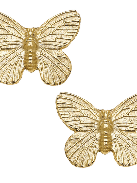 Gold Butterfly Stud Earrings