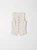 The Justine Top | High Neck Button-Down Vest-Blue Hand Home