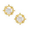 Mother of Pearl Cross Studs Earrings-Blue Hand Home