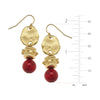 Susan Shaw Handcast Gold with Red Coral Earrings-Blue Hand Home