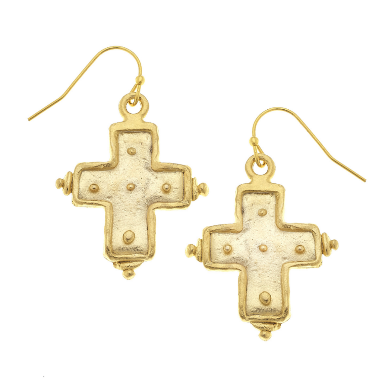 Gold Cross Earrings-Blue Hand Home