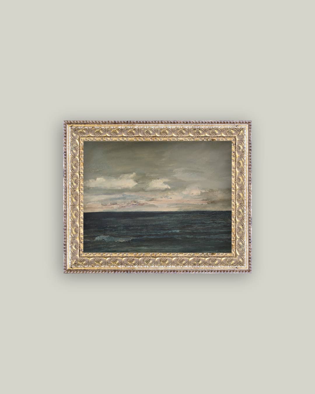 Ocean View Framed Antique Art-Blue Hand Home