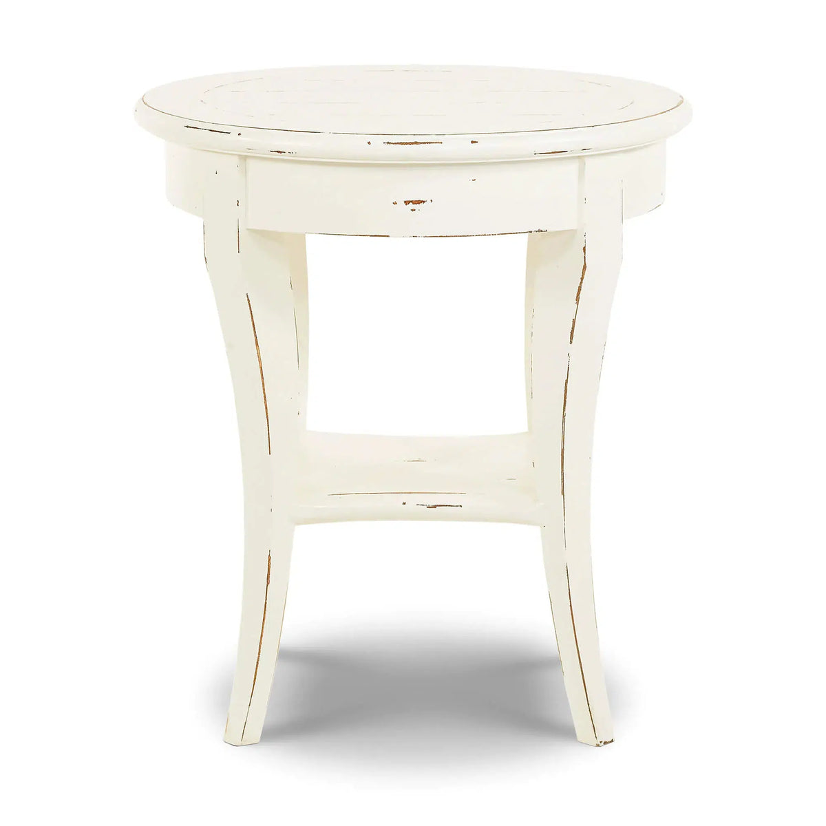 Bradley Round Side Table In White Harvest-Blue Hand Home