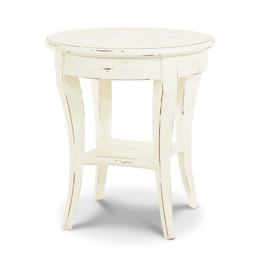 Bradley Round Side Table In White Harvest-Blue Hand Home