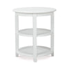 Luna Round 3 Tier Side Table In Architectural White-Blue Hand Home