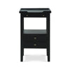 Eton 2 Drawer Side Table w/ Pull Out Shelf In Batavia Black-Blue Hand Home