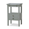 Eton 2 Drawer Side Table w/ Pull Out Shelf In Grey Charleston-Blue Hand Home