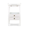 Eton 2 Drawer Side Table w/ Pull Out Shelf In Architectural White-Blue Hand Home