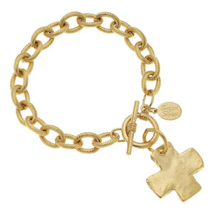 Cross Toggle Bracelet-Blue Hand Home