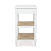 Melissa Side Table In Architectural White w/ Rattan Natural on Shelves-Blue Hand Home