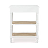 Melissa Side Table In Architectural White w/ Rattan Natural on Shelves-Blue Hand Home