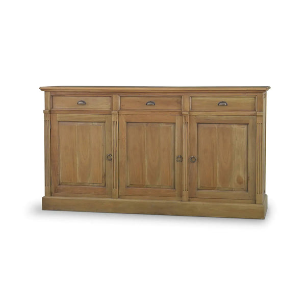 Hudson 3 Door Sideboard In Antique French Oak-Blue Hand Home