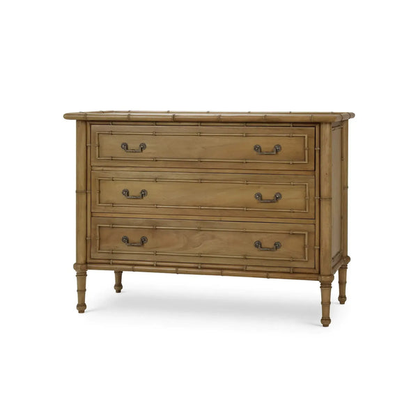Martinique 3 Drawer Dresser In Antique French Oak-Blue Hand Home