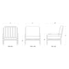 Cholet Arm Chair In Straw Wash w/ Arctic White Performance Fabric-Blue Hand Home