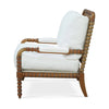 Cholet Arm Chair In Straw Wash w/ Arctic White Performance Fabric-Blue Hand Home