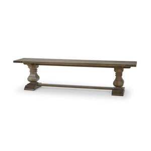 Trestle Dining Bench In Straw Wash-Blue Hand Home