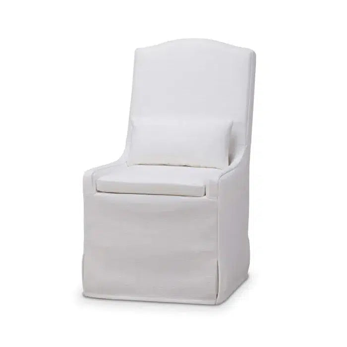 Sierra Slipcovered Dining Chair w/
Castors w/ Arctic White Performance Fabric-Blue Hand Home