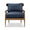 Versai Occasional Chair In Straw Wash w/ Blue de Malte Leather-Blue Hand Home