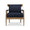 Versai Occasional Chair In Straw Wash w/ Blue de Malte Leather-Blue Hand Home