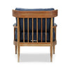 Versai Occasional Chair In Straw Wash w/ Blue de Malte Leather-Blue Hand Home