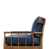 Versai Occasional Chair In Straw Wash w/ Blue de Malte Leather-Blue Hand Home