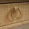 Renoir Bedside Wrapped in Natural Rattan w/ Sandbar Legs-Blue Hand Home