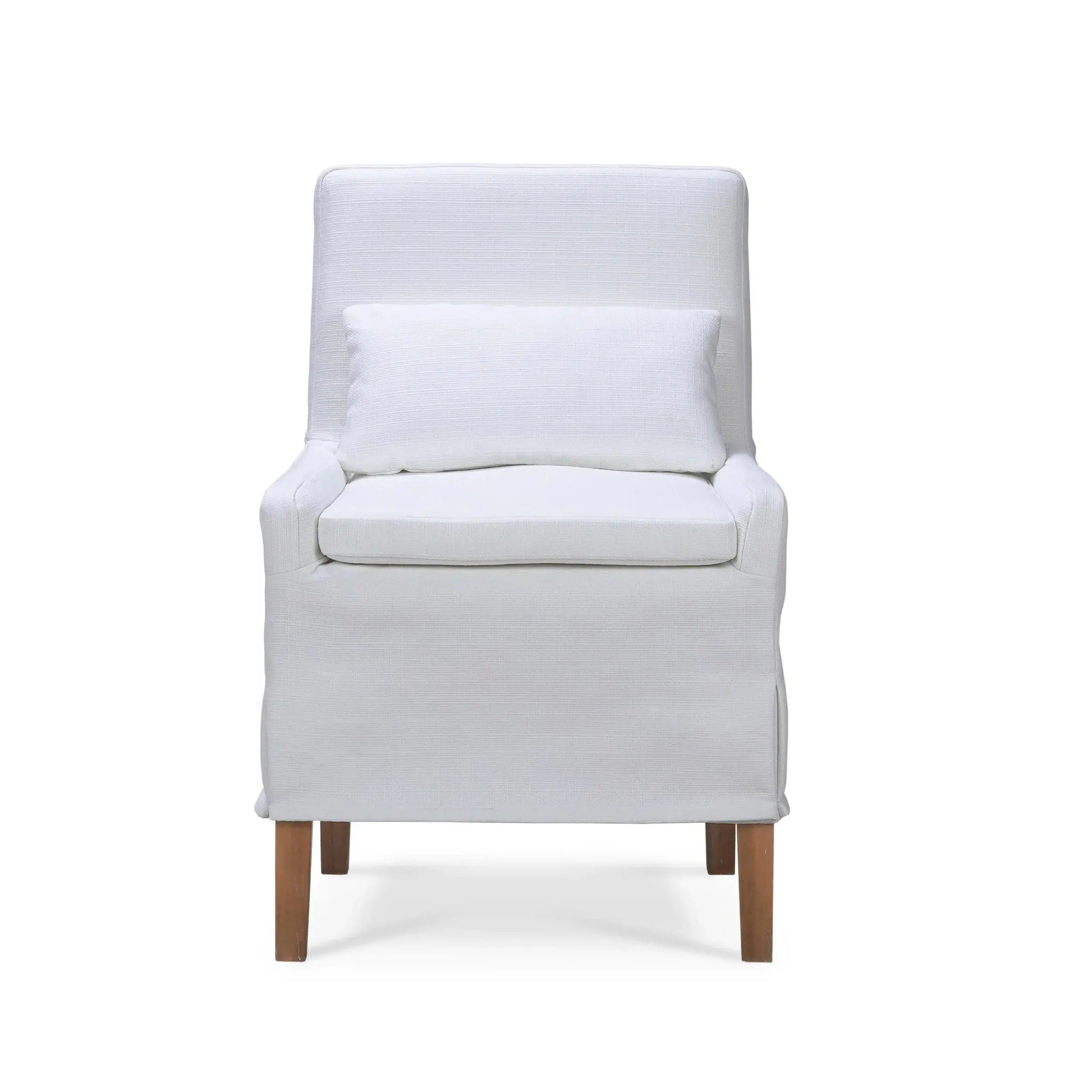 Bilboa Slipcovered Side Dining Chair In Straw Wash w/ Arctic White - In Store-Blue Hand Home