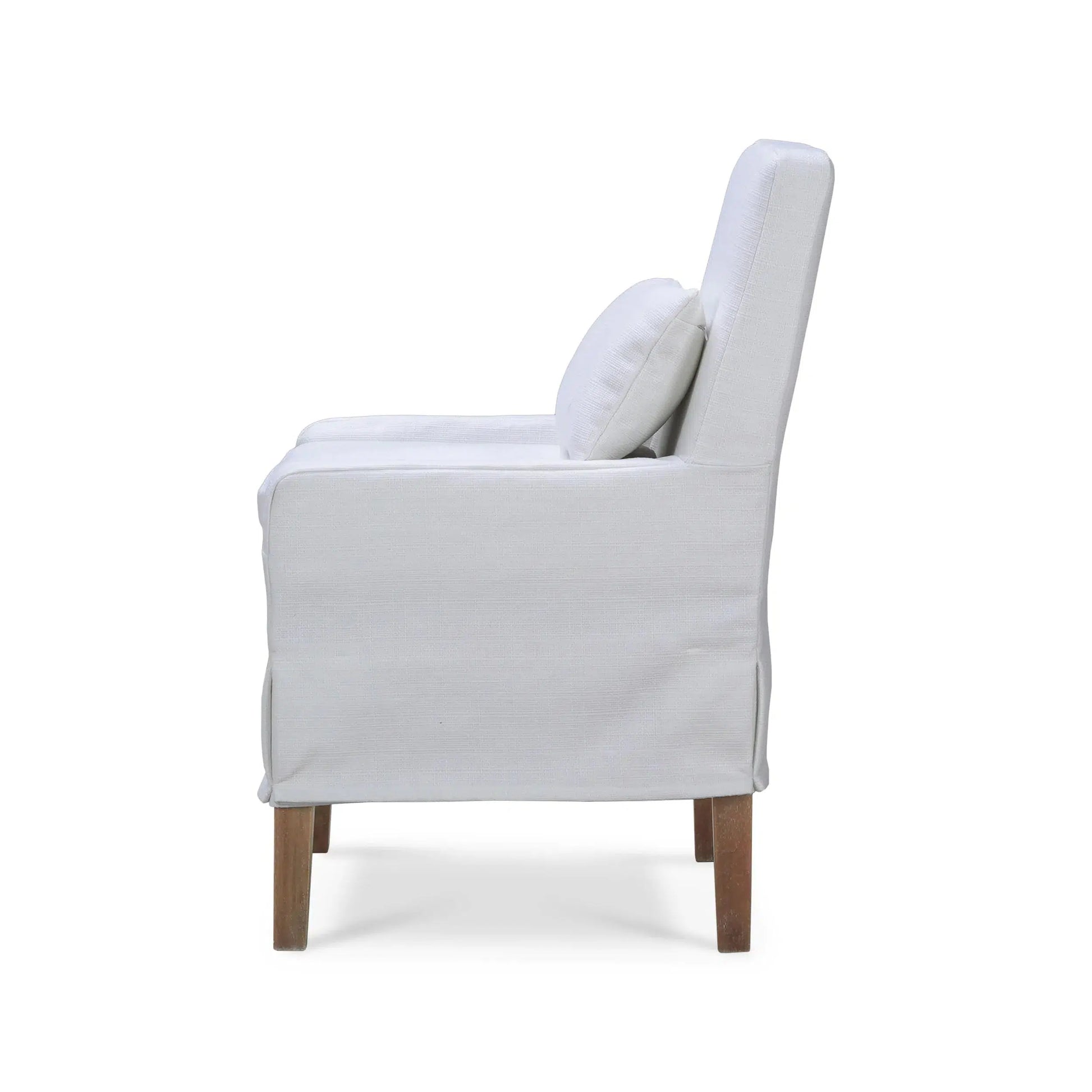 Bilboa Slipcovered Side Dining Chair In Straw Wash w/ Arctic White - In Store-Blue Hand Home