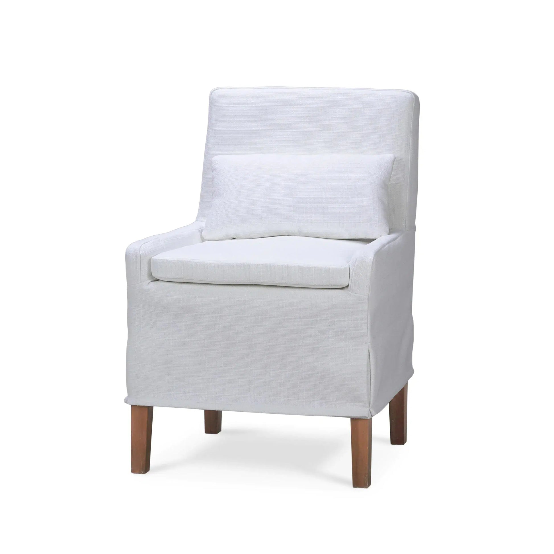 Bilboa Slipcovered Side Dining Chair In Straw Wash w/ Arctic White - In Store-Blue Hand Home