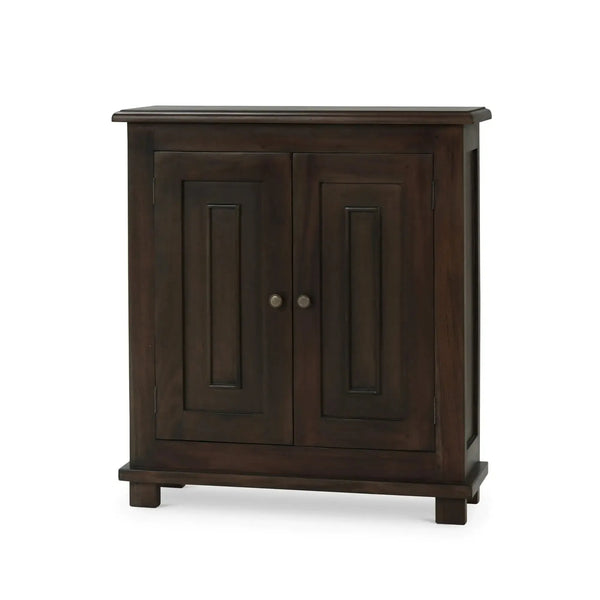 Osborn Narrow 2 Door Cabinet In Walnut-Blue Hand Home