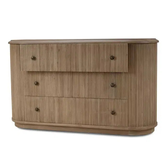 Kraton 3 Drawer Oval Dresser in Sandbar-Blue Hand Home