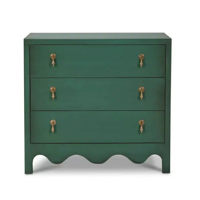 Chloe 3 Drawer Dresser in Vintage Willow Green-Blue Hand Home