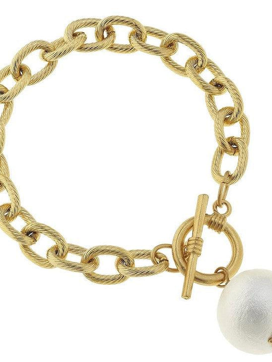 Cotton Pearl Toggle Bracelet