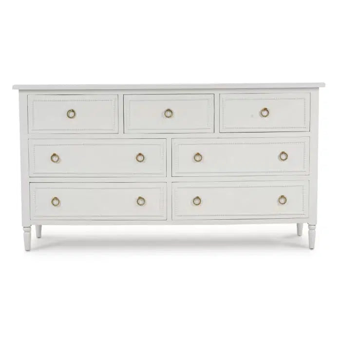 Cholet 7 Drawer Dresser in Architectural White-Blue Hand Home