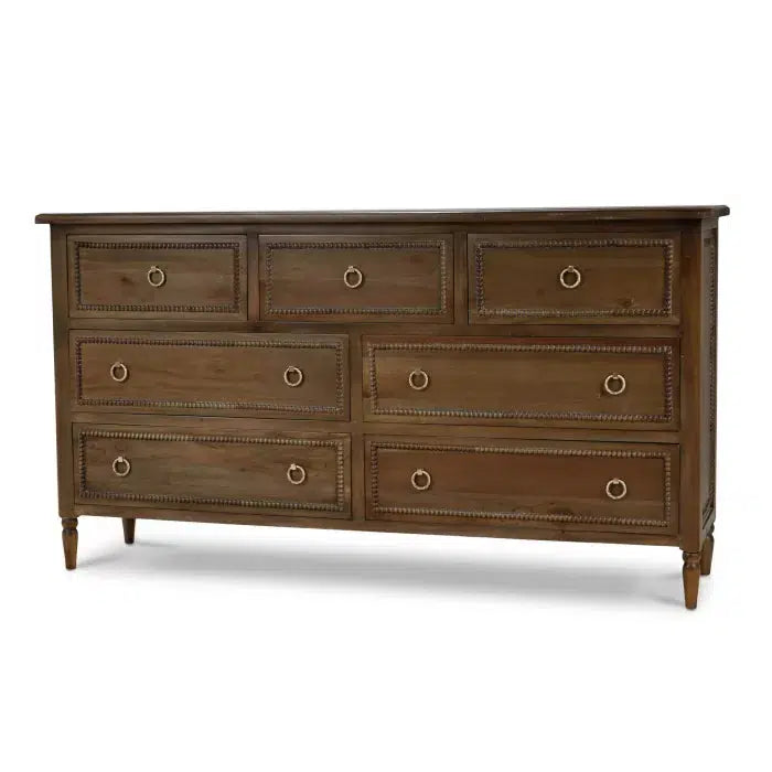 Cholet 7 Drawer Dresser in Straw Wash-Blue Hand Home