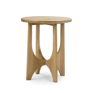 Vannes Round End Table In Fruitwood-Blue Hand Home