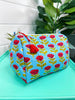 Quilted Makeup Bags | Cosmetic Toiletry Bag | Blue Floral-Blue Hand Home