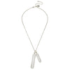 Susan Shaw Handcast Silver Double Bar with Dots Chain Necklace-Blue Hand Home