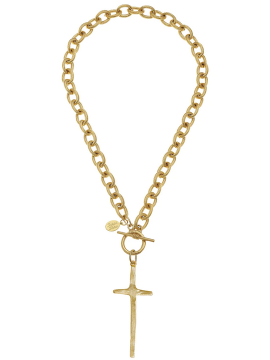 Tall Cross Toggle Necklace