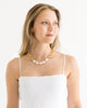 Susan Shaw Gold Textured Loop Chain w/ Genuine Freshwater Baroque Pearls-Blue Hand Home