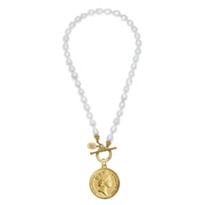 Queen Elizabeth Coin Necklace-Blue Hand Home