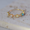 Opal Crowned Crossing Band Ring-Blue Hand Home