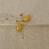 Teardrop Earrings Gold Plated-Blue Hand Home